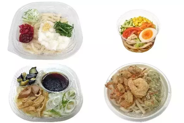 今週新発売のうどんまとめ！『愛知県産大葉使用　冷し梅おろしうどん』、『国産野菜の冷しサラダうどん』など♪