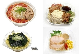 今週新発売のコンビニラーメンまとめ！『メラメラ燃える炎のウマ辛味噌ラーメン』、『大盛ラーメンサラダ　チキンタルタルソース』など♪