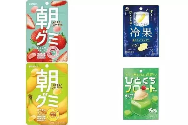 今週新発売のグミまとめ！『朝グミ　いちご』、『冷果　冷やしパイングミ』など♪