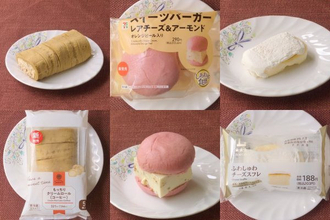 セブンのバーガーはスイーツ仕立て！　ピンクのバンズにレアチーサンド！？：今週のコンビニスイーツランキング