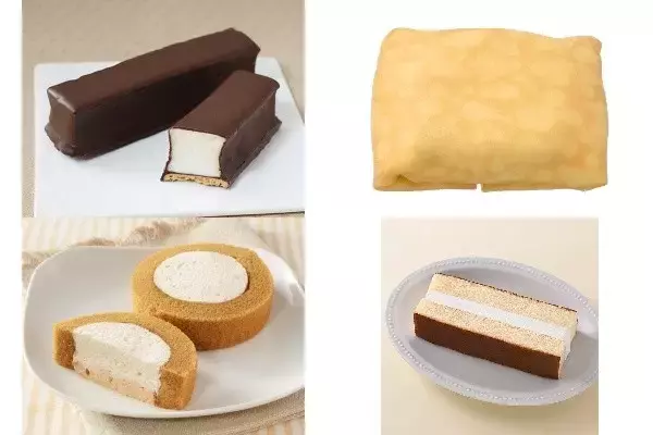 今週新発売のコンビニケーキまとめ！『ご褒美スティックケーキ　ぷにふわ生マシュマロ』、『もちもち生地のクレープ　ショートケーキ仕立て』など♪