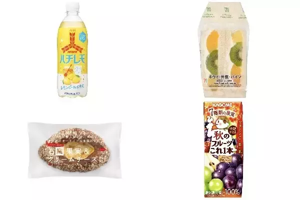 今週新発売のフルーツまとめ！『三ツ矢　ハチレモ』、『キウイ・黄桃・パインサンド』など♪