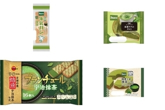 今週新発売の抹茶味まとめ！『牛乳パン　抹茶』、『抹茶ラテのタルト』など♪