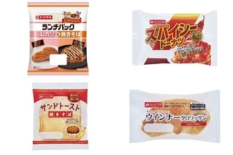今週新発売の惣菜パンまとめ！『ハムカツと焼きそば』、『スパイシードーナツ　アラビアータ』など♪