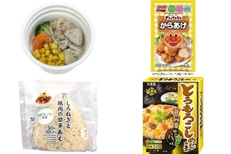 今週新発売の鶏肉まとめ！『海老芋とコーンのクリームシチュー』、『それいけ！アンパンマンからあげ』など♪