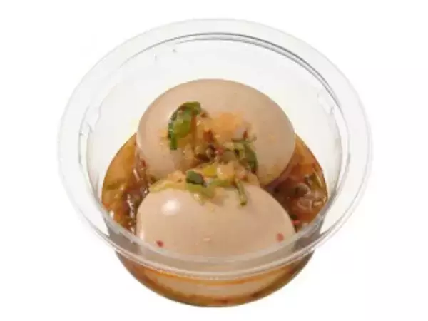 「今週新発売の卵料理まとめ！『やみつき香味ダレのとろっと韓国風煮たまご』、『盛りすぎ！具！おにぎり　ポーク玉子　シーチキン　マヨネーズ』など♪」の画像
