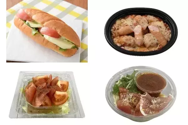 今週新発売のトマトまとめ！『ＲＯＬＬサンド　トマトとモッツァレラ』、『スパイシーチリトマト　ポテト＆ソーセージ』など♪