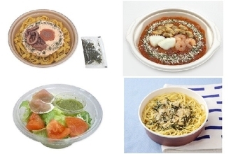 今週新発売のコンビニパスタまとめ！『生パスタ　八戸産いかとたらこクリーム』、『魚介のピリ辛トマトスープパスタ』など♪