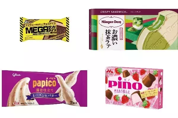 今週新発売のアイスクリームまとめ！『ＭＥＧＡサンドアイス』、『ジャポネ　クリスピーサンド　お濃い抹茶ラテ』など♪