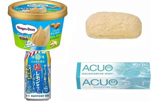 今週新発売の塩味まとめ！『ミニカップ　Ｇｅｌａｔｉ　ソルティキャラメル＆ピスタチオ』、『塩バニラクリームのメロンパン』など♪