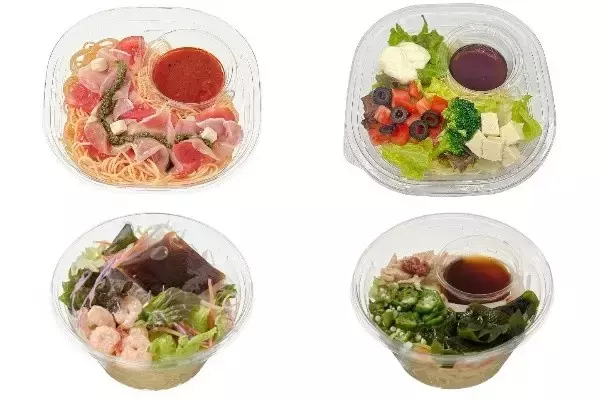 今週新発売のコンビニパスタまとめ！『冷製パスタ　トマトと生ハムとチーズ』、『おだしで食べる　冷製ベジパスタ』など♪