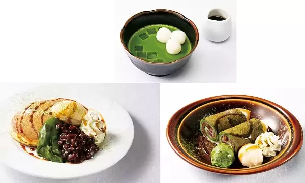 「デニーズの抹茶デザート！「サンデー」「ミニパルフェ」「パンケーキ」など和素材たっぷりな5品♪」の画像