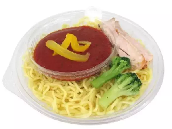 「今週新発売のトマトまとめ！『冷し旨塩トマトラーメン』、『古川なすと挽肉のピリ辛トマトソースパスタ』など♪」の画像