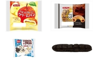 今週新発売のクリームパンまとめ！『つぶつぶりんごのクリームパン』、『パイリング　生チョコクリーム』など♪