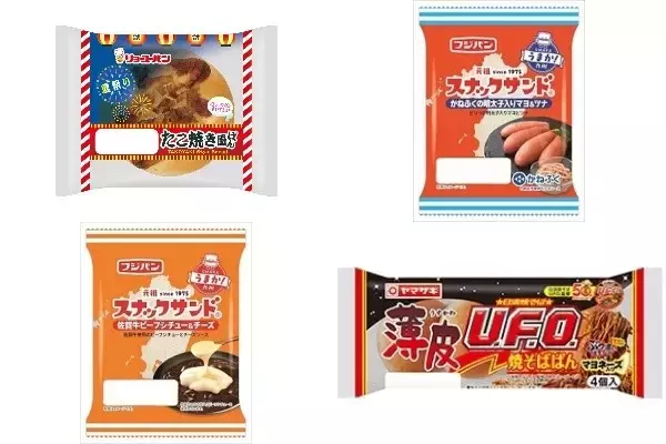 今週新発売の惣菜パンまとめ！『たこ焼き風ぱん』、『スナックサンド　かねふくの明太子入りマヨ＆ツナ』など♪