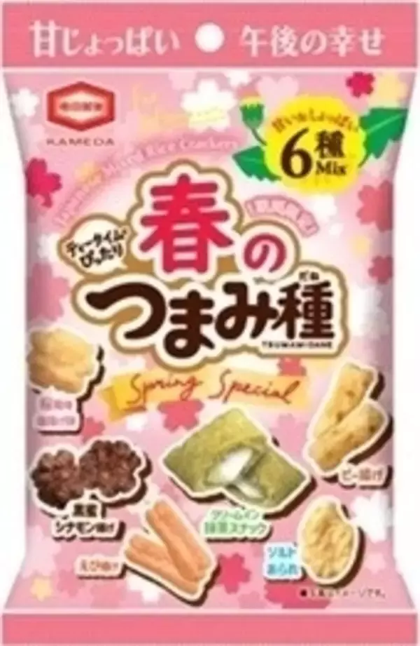 「今週新発売の塩味まとめ！『春のつまみ種』、『さくさくラスクのピーナッツバターラテ』など♪」の画像