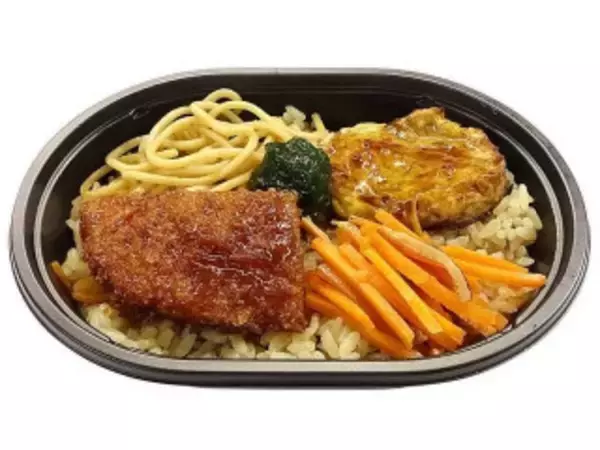 「今週新発売のお弁当まとめ！『よくばり合体メシ　炒飯＆あんかけ焼そば』、『カレーライス』など♪」の画像