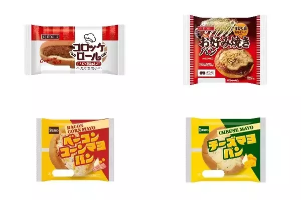 今週新発売の惣菜パンまとめ！『コロッケロール　にんにく醤油＆マヨ』、『お好み焼きパン　道とん堀お好みソース使用』など♪