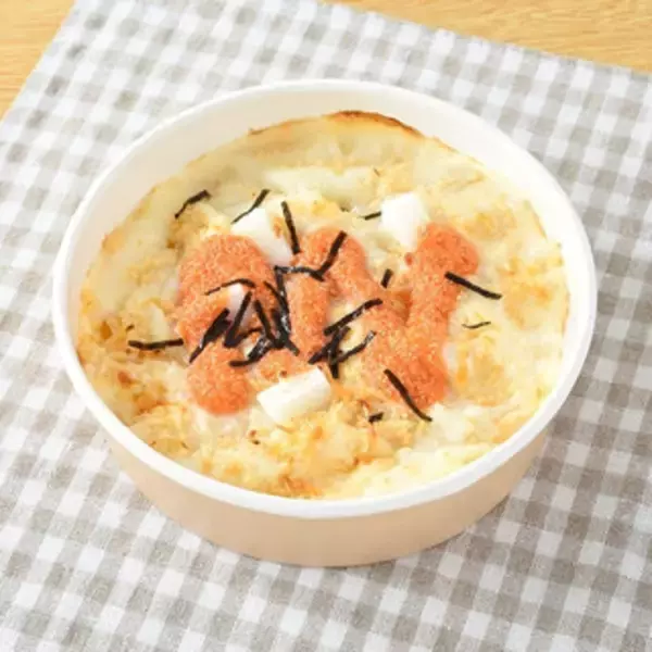 「今週新発売の明太子味まとめ！『博多明太子使用　もち明太チーズグラタン』、『生パスタ　明太クリーム』など♪」の画像