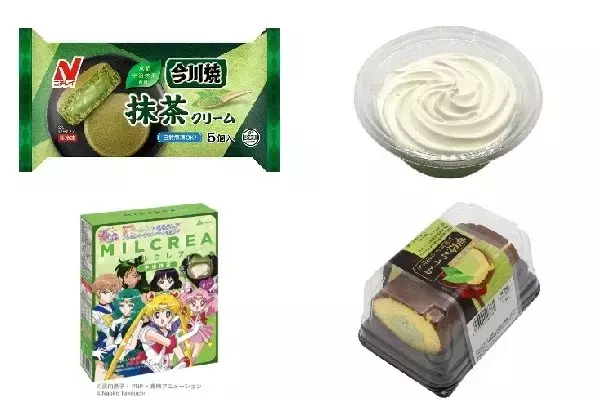 今週新発売の抹茶味まとめ！『今川焼　抹茶クリーム』、『抹茶好きのための濃い宇治抹茶ばばろあ』など♪