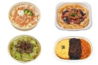 今週新発売のコンビニパスタまとめ！『生パスタ　海老トマトクリーム』、『ナスと挽肉のピリ辛トマト　リガトーニ使用』など♪