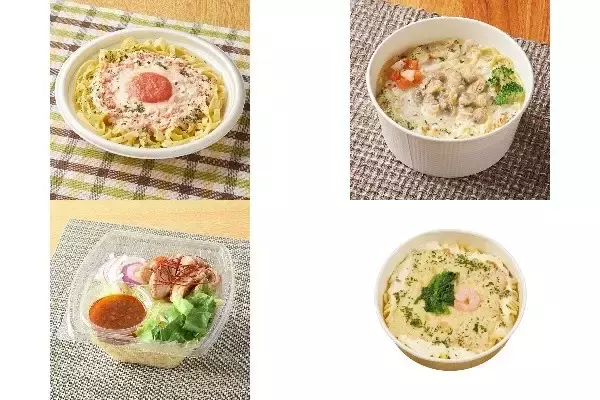 今週新発売のコンビニパスタまとめ！『生パスタ　明太クリーム』、『あさりのクリームスープパスタ』など♪