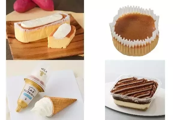 今週新発売のスイーツまとめ！『ふわもち生シフォン　焼き芋』、『とろ生チーズケーキ　塩キャラメル』など♪