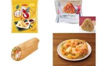 今週新発売の海老まとめ！『かっぱえびせん　海老の天ぷら七味味』、『天かす小海老おにぎり　国産もち麦入り』など♪