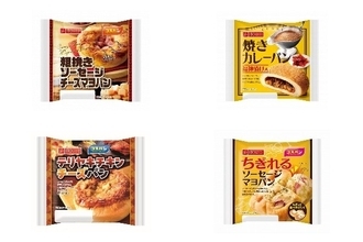 今週新発売の惣菜パンまとめ！『粗挽きソーセージチーズマヨパン』、『焼きカレーパン　福神漬け入』など♪