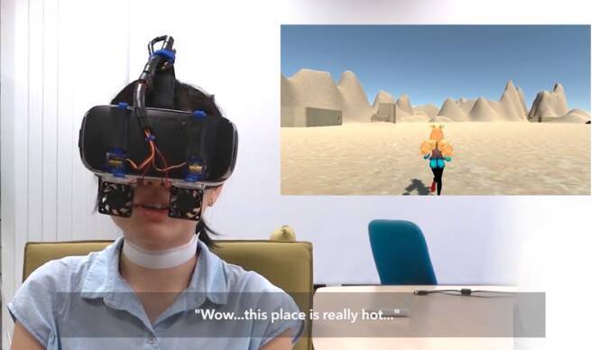 VRヘッドセットに装着して天候を感じるデバイス「Ambiotherm」