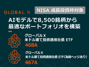 467A：グローバルＸ 米ドル建て投資適格社債 ETF（為替ヘッジあり）/468A：グローバルＸ 米ドル建て投資適格社債 ETF