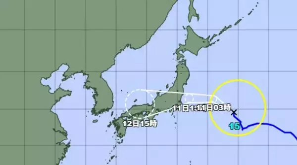 【台風情報】台風15号の進路と影響は？11日に東北・関東地方に上陸する可能性　気象予報士「警報級の大雨や暴風のおそれも」