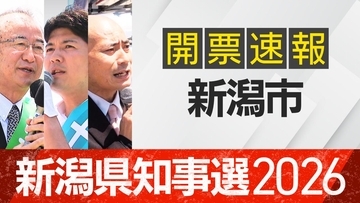 【開票速報】新潟知事選　新潟市・開票率100％　花角氏が17万票を獲得して土田氏・安中氏に大差