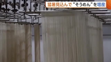 猛暑見込み“そうめん”増産！おいしさの秘密は“8枚”重ねの生地「そうめんで暑い夏乗り切って」新潟・長岡市