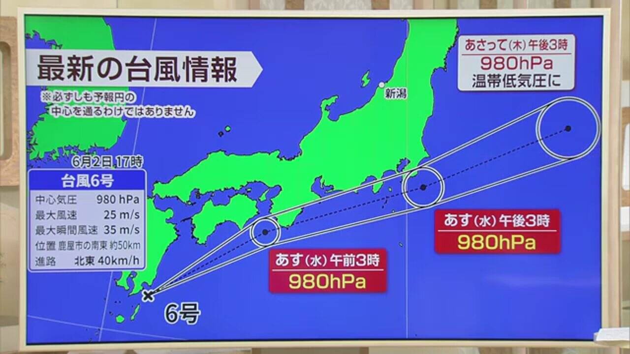 【台風情報】台風6号は3日の日中に関東地方にかなり接近する予想　150ミリ以上の非常に激しい雨の恐れ　気象予報士が解説