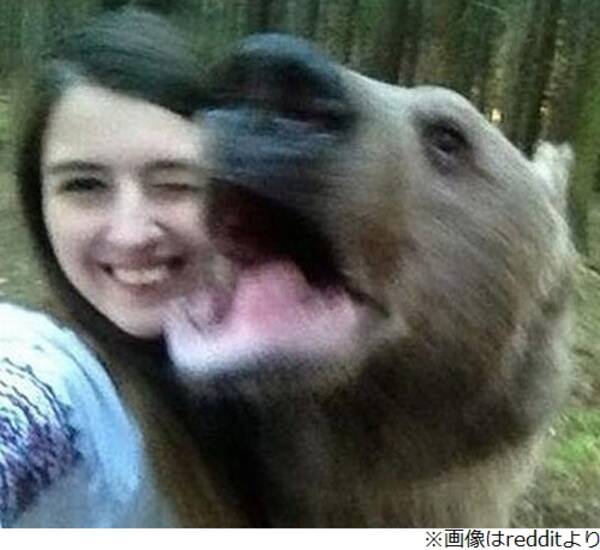 おそロシア 大きなクマと自撮りする女性が話題 16年10月23日 エキサイトニュース