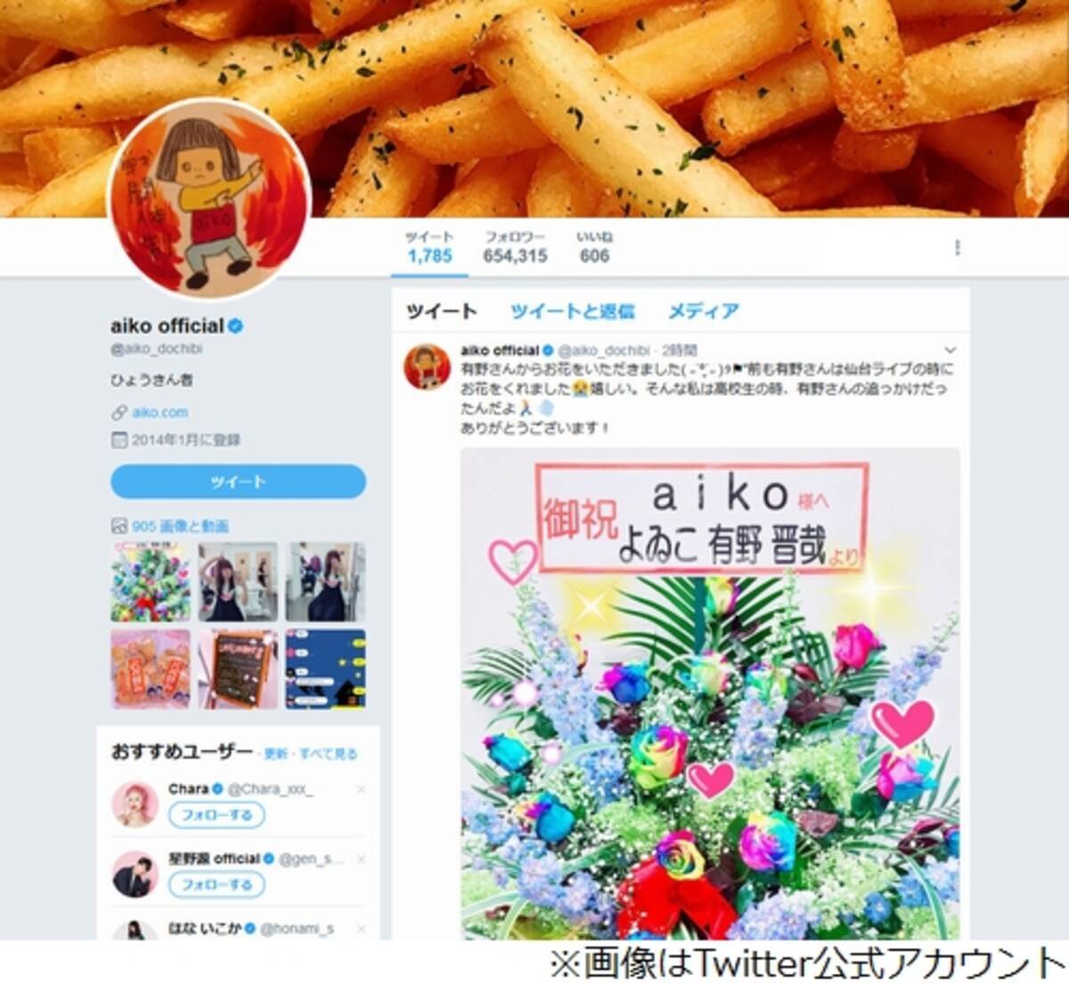 よゐこ有野の 元追っかけ Aiko 花届き喜ぶ 17年8月21日 エキサイトニュース