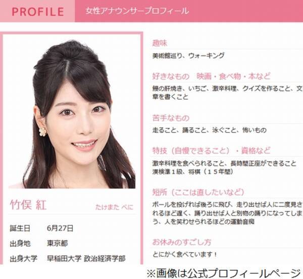 竹俣紅アナ いつも早寝早起き めざましテレビ出演に反響 21年7月27日 エキサイトニュース