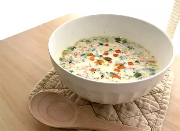 「【話題の台湾朝ごはん】胃腸にやさしい豆乳スープ「シェントウジャン」作ってみた！豆乳が固まって食べ応えも♪」の画像