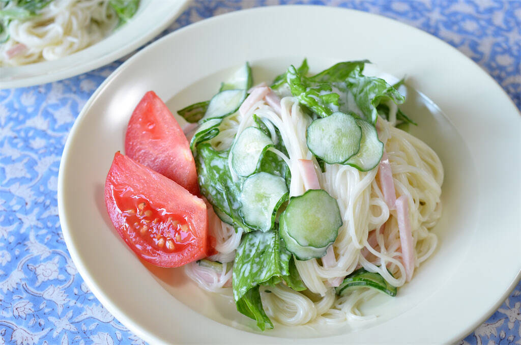 【マンネリそうめん卒業】お酢×マヨでやみつき「ソーメンサラダ」作ってみた！白だしがまとめ役♪【農家直伝】