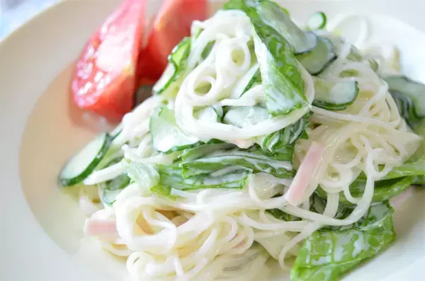 「【マンネリそうめん卒業】お酢×マヨでやみつき「ソーメンサラダ」作ってみた！白だしがまとめ役♪【農家直伝】」の画像