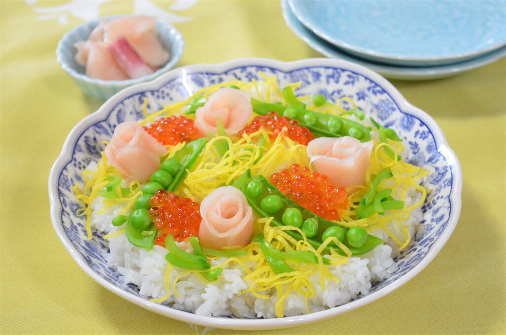 【自家製新しょうがの甘酢漬け】で「ちらしずし」作ってみた！まるで食べるお花畑♡甘酸っぱ旨さが絶妙♪