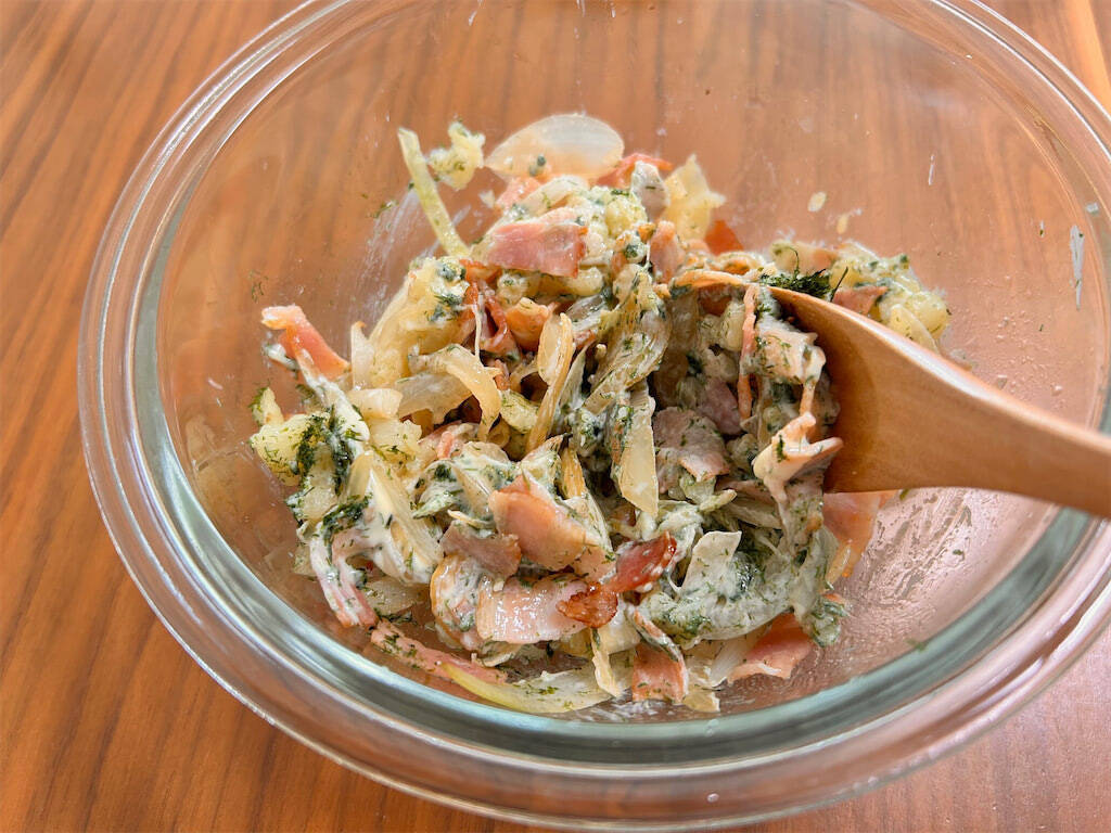 【磯の風味ただようポテサラ】青のりが合うとは…「和風ポテサラ」作ってみた！しょうゆとみりんもマッチ♡