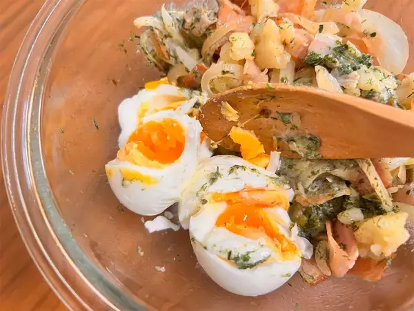 「【磯の風味ただようポテサラ】青のりが合うとは…「和風ポテサラ」作ってみた！しょうゆとみりんもマッチ♡」の画像