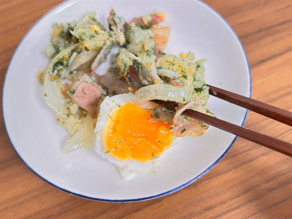 【磯の風味ただようポテサラ】青のりが合うとは…「和風ポテサラ」作ってみた！しょうゆとみりんもマッチ♡