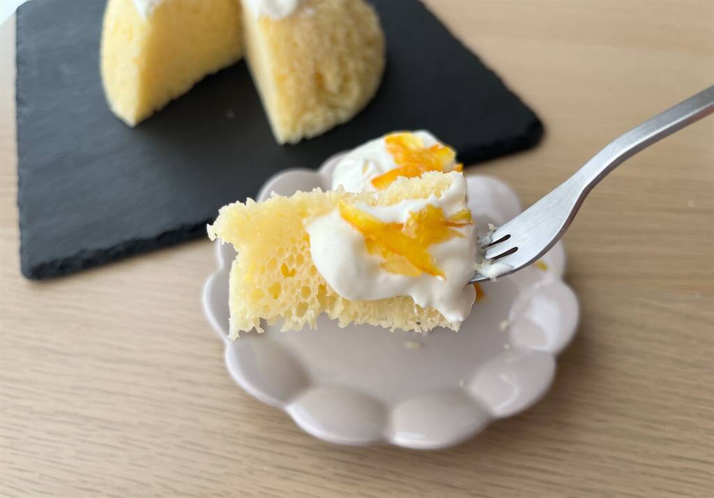【レンチン5分で焼けるケーキ】オーブン不要な「ヨーグルトケーキ」作ってみた！しっとりチーズケーキ感♡