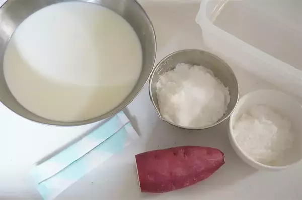 「【さつまいもがツルン♪】飲めるぞ♡「牛乳かん」にさつまいもをINする新スイーツ作ってみた！【農家直伝】」の画像