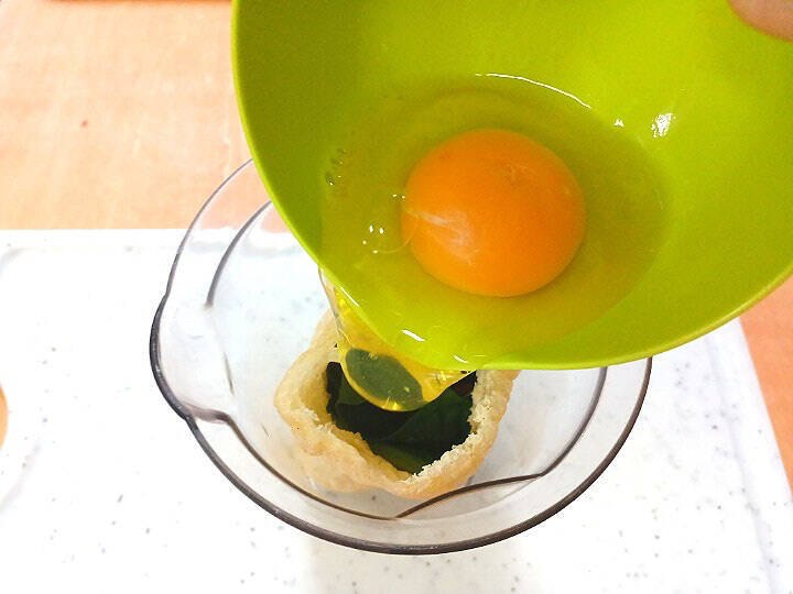 【新世紀ゆでたまご】生卵を詰めて煮る「油揚げの袋煮」作ってみた！だし汁シミシミ大優勝♪【農家直伝】