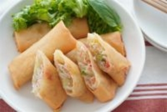 【神コスパ＆手間パ】春巻きの具は「カニカマ・長ねぎ・もやし」でオールOK！シャキとろ食感で旨味天国♪