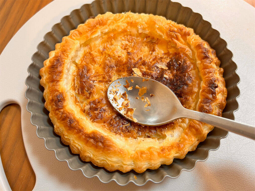 【冷凍パイシート＆トースターで簡単】さつまいもとりんごで「スイーツキッシュ」作ってみた！ホクっと甘酸っぱ♪